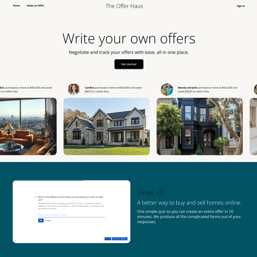 The Offer Haus home page